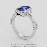 2.83 Ct. Purplish Blue Sapphire Ring, 10K White Gold 2