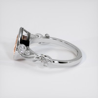 1.13 Ct. Peach Sapphire Ring, 10K White Gold 4