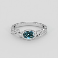 0.97 Ct. Greyish Blue Sapphire Ring, 10K White Gold 1