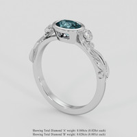 0.97 Ct. Greyish Blue Sapphire Ring, 10K White Gold 2