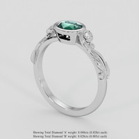 0.99 Ct. Bluish Green Sapphire Ring, 10K White Gold 2