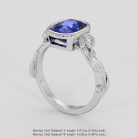 2.67 Ct. Purplish Blue Sapphire Ring, 10K White Gold 2