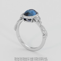 2.97 Ct. Blue Sapphire Ring, 10K White Gold 2