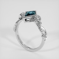 1.57 Ct. Greenish Blue Sapphire Ring, 10K White Gold 4