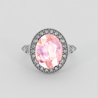 4.39 Ct. Purplish Pink Sapphire Ring, 10K White Gold 1
