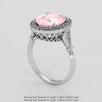 4.39 Ct. Purplish Pink Sapphire Ring, 10K White Gold 2