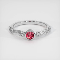 0.43 Ct. Reddish Pink Sapphire Ring, 10K White Gold 1