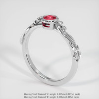 0.43 Ct. Reddish Pink Sapphire Ring, 10K White Gold 2