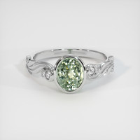 1.40 Ct. Green Sapphire Ring, 10K White Gold 1