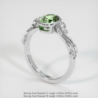 1.40 Ct. Green Sapphire Ring, 10K White Gold 2
