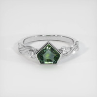 1.44 Ct. Green Sapphire Ring, 10K White Gold 1
