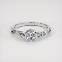 0.70 Ct. Blue Sapphire Ring, 14K White Gold 1