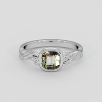 0.94 Ct. Brownish Green Andalusite Ring, 14K White Gold 1