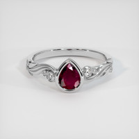 0.52 Ct. Ruby Ring, 14K White Gold 1