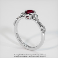 0.52 Ct. Ruby Ring, 14K White Gold 2