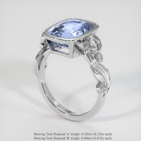6.47 Ct. Sapphire Ring, 14K White Gold 2