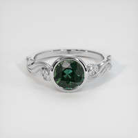 2.07 Ct. Green Sapphire Ring, 14K White Gold 1