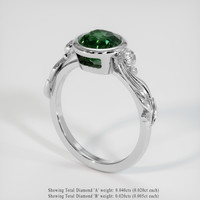 2.07 Ct. Green Sapphire Ring, 14K White Gold 2