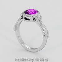 2.05 Ct. Purple Sapphire Ring, 14K White Gold 2