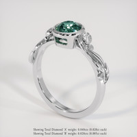 1.40 Ct. Bluish Green Sapphire Ring, 14K White Gold 2