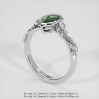 1.11 Ct. Green Sapphire Ring, 14K White Gold 2