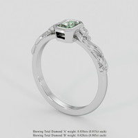 0.76 Ct. Green Sapphire Ring, 14K White Gold 2