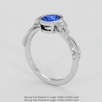 0.87 Ct. Blue Sapphire Ring, 14K White Gold 2
