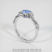 1.09 Ct. Blue Sapphire Ring, 14K White Gold 2