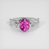 2.10 Ct. Pink Sapphire Ring, 14K White Gold 1