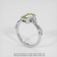2.21 Ct. Bi Color Sapphire Ring, 14K White Gold 2