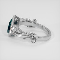 2.11 Ct. Greenish Blue Sapphire Ring, 14K White Gold 4