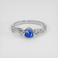 0.50 Ct. Blue Sapphire Ring, 14K White Gold 1