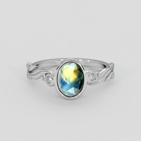 1.06 Ct. Bi Color / Parti Sapphire Ring, 14K White Gold 1