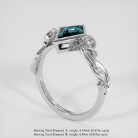 1.57 Ct. Greenish Blue Sapphire Ring, 14K White Gold 2