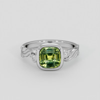 2.53 Ct. Green Sapphire Ring, 14K White Gold 1