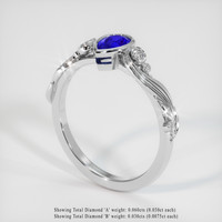 0.80 Ct. Sapphire Ring, 14K White Gold 2