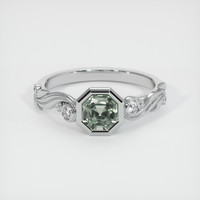 1.13 Ct. Green Sapphire Ring, 14K White Gold 1