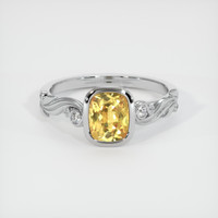 1.65 Ct. Yellow Sapphire Ring, 14K White Gold 1