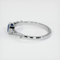 0.62 Ct. Greenish Blue Sapphire Ring, 18K White Gold 4