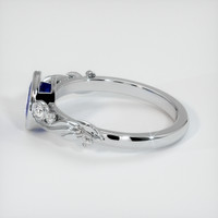 0.58 Ct. Blue Sapphire Ring, 18K White Gold 4
