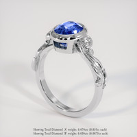 2.68 Ct. Blue Sapphire Ring, 18K White Gold 2