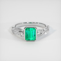 1.60 Ct. Emerald Ring, 18K White Gold 1