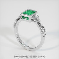 1.37 Ct. Emerald Ring, 18K White Gold 2