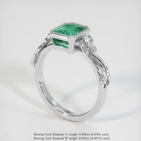 1.38 Ct. Emerald Ring, 18K White Gold 2