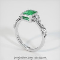 1.20 Ct. Emerald Ring, 18K White Gold 2