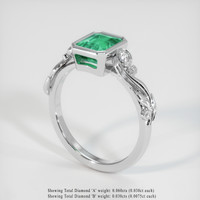 1.40 Ct. Emerald Ring, 18K White Gold 2