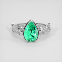 3.74 Ct. Emerald Ring, 18K White Gold 1