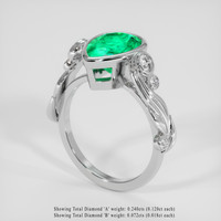 3.74 Ct. Emerald Ring, 18K White Gold 2
