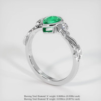 0.84 Ct. Emerald Ring, 18K White Gold 2