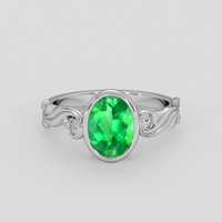 1.22 Ct. Emerald Ring, 18K White Gold 1